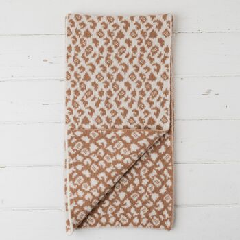 Leopard Lambswool Reversible Scarf, 8 of 12