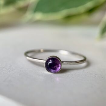 Amethyst Skinny Ring Stacker Set By The Little Silver Kiln