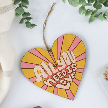 All You Need Is Love Hanging Retro Heart, 7 of 9