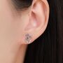 Sterling Silver Delicate Bluebell Flower Stud Earrings With Enamel, thumbnail 2 of 12