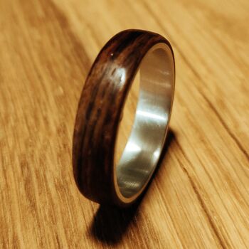 Silver And Santos Rosewood Ring, 7 of 9