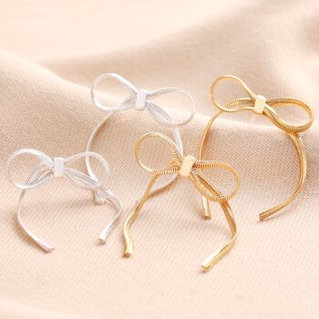 Bow Snake Chain Statement Stud Earrings, 4 of 6