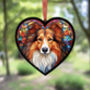 Rough Collie Stained Glass Effect Heart Suncatcher, thumbnail 5 of 5