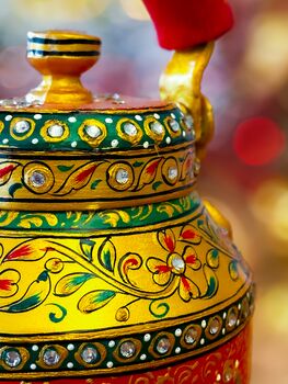 'Maharaja' Hand Painted Indian Chai Kettle, 4 of 5