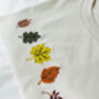 Autumn Leaves Embroidered T Shirt, thumbnail 2 of 3