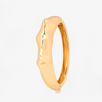 Nami 18 K Gold Plated Hammered Bangle, 3 of 5