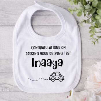 Congratulations On Passing Your Driving Test Baby Bib, 2 of 5