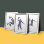 Set Of Three Basketball Abstract Sketch Prints, thumbnail 1 of 4