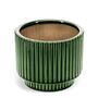 Forest Green Ridged Ceramic Plant Pot, thumbnail 2 of 3