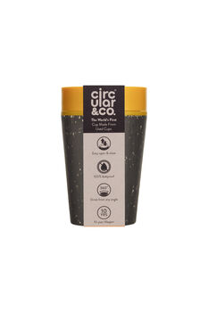 Leak Proof Reusable Cup 8oz Black And Electric Mustard, 6 of 6