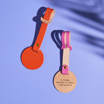 Personalised Leather Pull Through Luggage Tag, 4 of 7