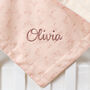 Personalised Trixie Rosy Rabbit Organic Cotton Fleece Blanket, thumbnail 3 of 6