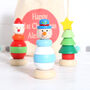 Wooden Christmas Stacking Toy And Personalised Bag, thumbnail 4 of 6