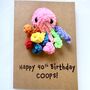 Personalised Name Age Octopus Crochet Birthday Card Handmade, thumbnail 9 of 12
