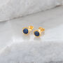 Birthstone Stud Earrings Sept:Sapphire Gold Vermeil, thumbnail 1 of 4