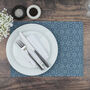 Blue Liberty Flower Canvas Fabric Placemat Set, thumbnail 1 of 11