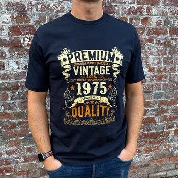 Premium Vintage 100% Quality | Personalised Mens Birthday Gift T Shirt, 4 of 6