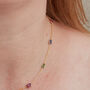 Ruby, Emerald And Sapphire Chain Short Necklace, thumbnail 4 of 7