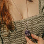 Long Length 925 Silver Raw Amethyst Cluster Necklace, thumbnail 6 of 7