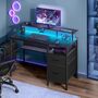 LED Gaming Desk With Power Outlets And Usb Ports, thumbnail 1 of 9