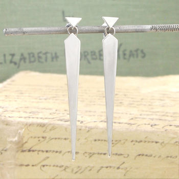 Diamond Sterling Silver Drop Earrings, 2 of 3