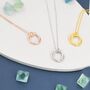 Three Interlocking Circles Pendant Necklace, thumbnail 4 of 12