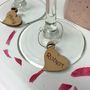 Personalised Five Heart Wine Glass Charms, thumbnail 3 of 4