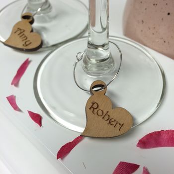 Personalised Five Heart Wine Glass Charms, 3 of 4