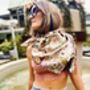 Out Of Time Extinct Animals And Endangered Leaves And Flowers 100% Silk Satin Scarf, thumbnail 5 of 12