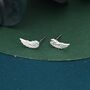 Sterling Silver Angel Wings Stud Earrings, thumbnail 1 of 12