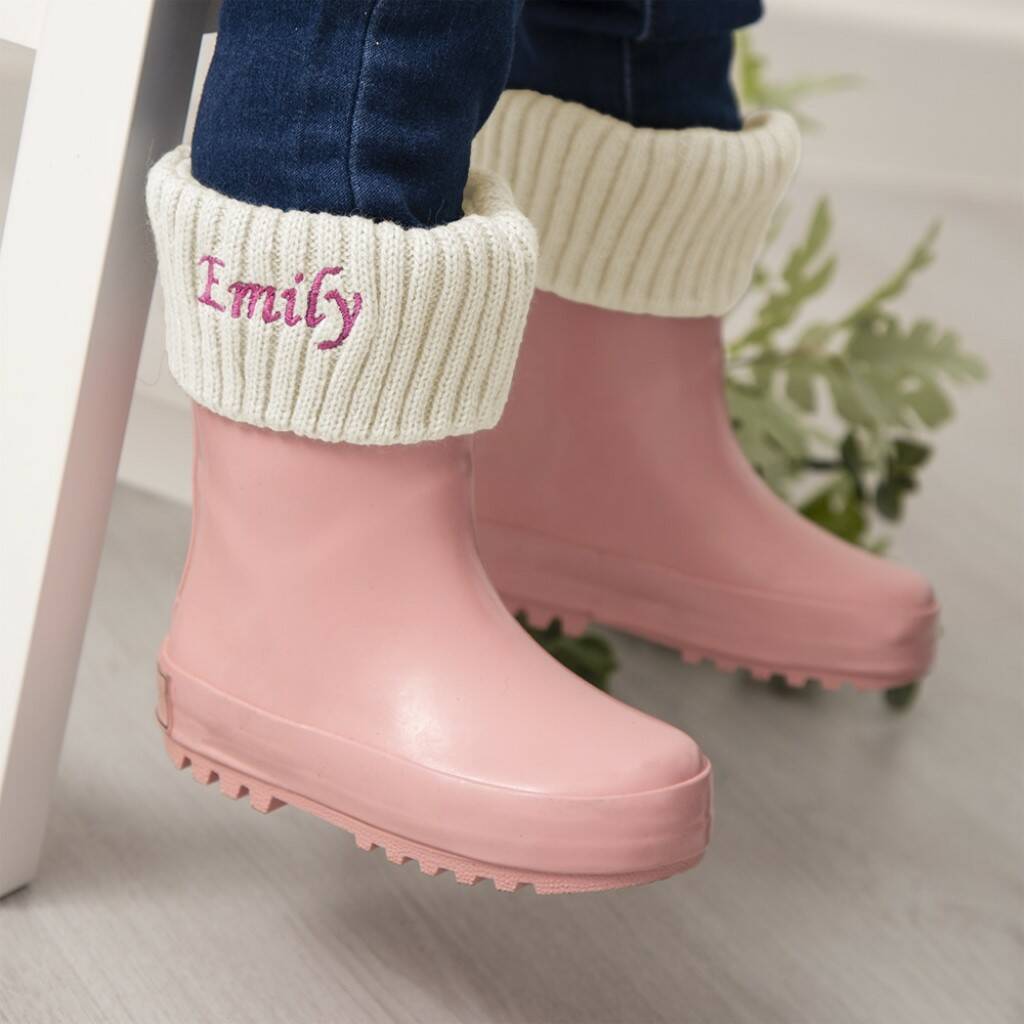 Personalised Pink Wellies And Welly 