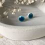 Handmade Turquoise Ceramic Dot Stud Earrings, thumbnail 8 of 8