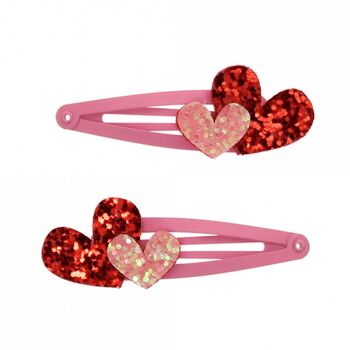 Love Heart Glitter Hair Clips, 2 of 4