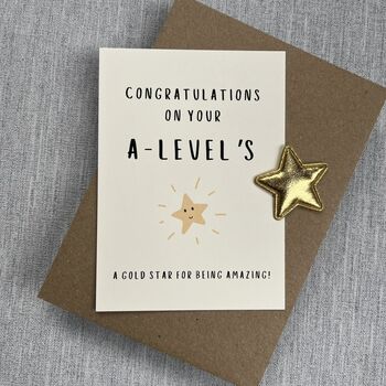 Personalised Well Done A Level's Gold Star Postcard, 3 of 3