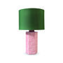Pink Check Green Shade Table Lamp, thumbnail 2 of 2