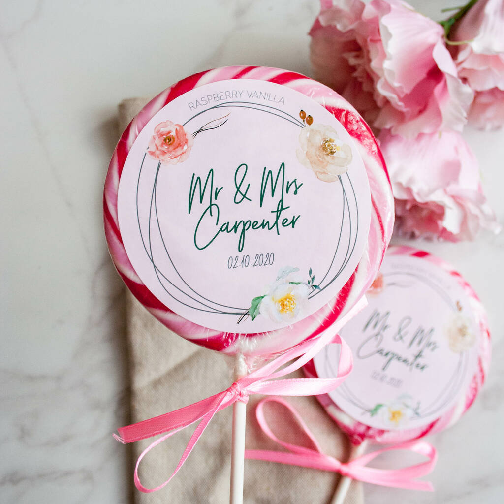 floral wreath wedding favour giant lollipops by holly's lollies ...