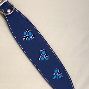 Blue Leather Collar With Teardrop Heart Cut Outs, 7 of 10