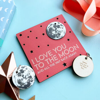 Loved To The Moon Valentine's Card And Keyring Gift, 3 of 10