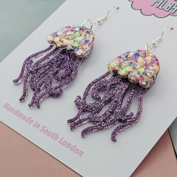 Handmade Resin Jellyfish Earrings That Wiggle With Every Step, 11 of 12
