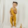Leaf Chunky Knit Mustard Children's Dungarees, thumbnail 4 of 10
