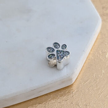 Memorial Ashes Pawprint Charm Bead, 6 of 7