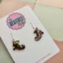 Witch Shoe Small Glitter Statement Earrings / Spooky Jewellery Small Sparkly Pointy Shoe Earrings / Gothic Style Jewellery / Gift For Witches, thumbnail 3 of 5