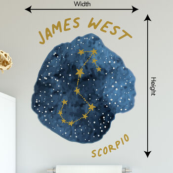 Personalised Star Sign Wall Sticker Room Decor, 4 of 5