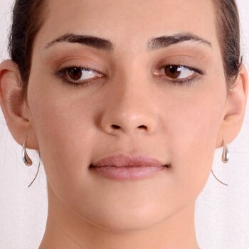 Teardrop Long Drop Sterling Silver Earrings, 2 of 5