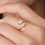 Moonstone Teardrop Gold Plated Adjustable Ring, thumbnail 6 of 7