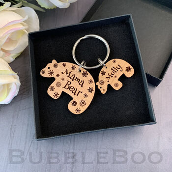 Mama Bear / Papa Bear Personalised Keyring, 3 of 7