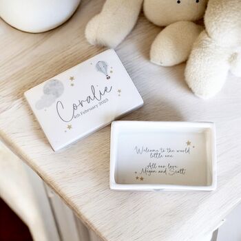 Personalised Ceramic New Baby Keepsake Box, 3 of 4