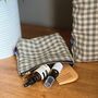 Sea Green Check Linen Makeup Bag, thumbnail 3 of 3