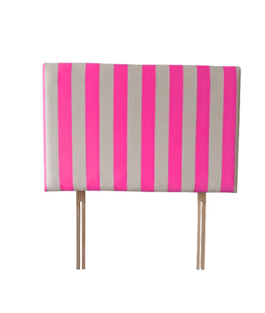Hand Painted Upholstered Linen Headboard Stripe Print, 1 of 12