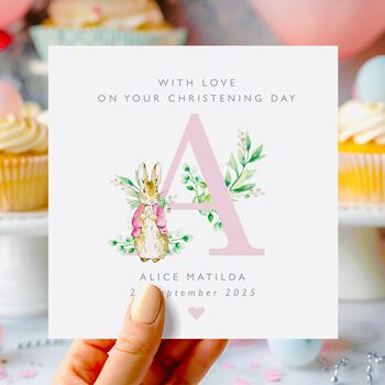Personalised Peter Rabbit Baptism Card, 3 of 4